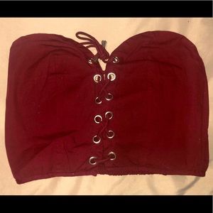 Burgundy Bandeau Top